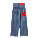New Mid-Rise Decor Loose Jeans