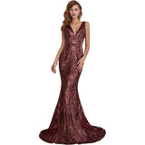 New Annual Evening Dress Sleeveless Sexy V-Neck Dress Party