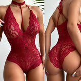 Large-Size Lady Hanging Neck Lace Emotional Lingerie Lace Lace Lace Lace Uniforms Homewear