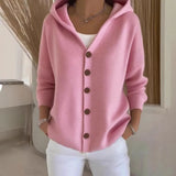 Jasmine Solid Color Jacket Sweater Women Thick Warm Loose Thin Knitted Shirt Long Sleeve