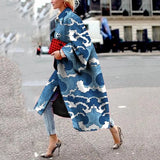Spring And Autumn Wishebay Long Horn Sleeve Coat Print Loose Wind Coat