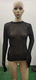 Toloer / Summer 2023 New Hot Selling Long-Sleeved Round Collar Thin Breathable Knit-Outfit