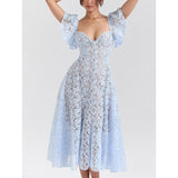 Women's New Deep V Lace Hollow
