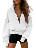 Women's Clothing 2025 Spring And Autumn Half Zipper Short Hoodie Women
