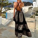 Toloer Women's Wear Summer 2023 New Print Bohemian Fashion Loose Off-The-Shoulder Dress-Outfit