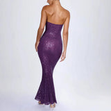 Women's New Summer Breast-Scar Squins Sexy Body Dressing Dress Dress With Open-Back