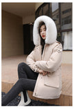 Add Velvet Thick Coat Female 2024 New Winter Waist Long Casual Hat Parker Cotton Suit-Outfit