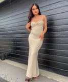 Knit Twisted Tube Midi Dress-Outfit