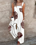 New Summer New Women's Printed Retro Jumpsuits Loose Sleeveless