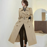 Long Wind Coat Women's 2025 Chic Design Sense Early Spring Double