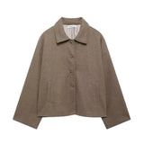 Women's Clothing Retro Casual Clip Long-Sleeved Single Buckle Hair Jacket