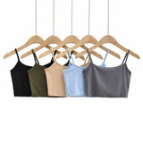 New Summer Navel Exposed Short Style Flat Belt Vest High Waist Elastic Tight Bag Hip Skirt Suit-Outfit