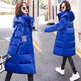 Glossy Parka Coat Women's 2022 Fashion Thicken Winter Hooded Loose Long Jacket Female Windproof Rainproof Warm