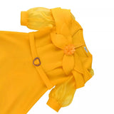 Bow Perspective Lantern Sleeve Dress Party Party A Skirt Yellow