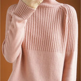 Autumn And Winter Lazy Wind Thickened High-Necked Sweaters Women's Long-Sleeved Solid Color Pile Collar Knitted Bottomed Sweaters-Outfit