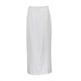 Toloer Women's Wear Design Sense Niche White Low Waist Skirt Female Temperament Commuting Loose A-Word Skirt-Outfit
