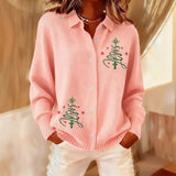 Explosion Autumn And Winter Loose V Collar Blouse Casual Shoulder Women's Coarse Needles And