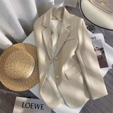 Toloer White Suit Jacket Female Spring 2024 New Spring And Autumn Design Sense Fried Street Clothes Popular Suit Women-Outfit