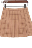 Sweet Women Pleated Skirt Fashion Plaid A-Line Mini High Waist Chic Skirt Kawaii Summer Casual Ladies Plaid
