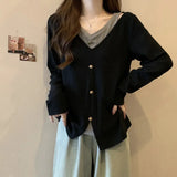 Toloer Size Fat Mm Cover Belly Autumn Women's T-Shirt Inside The Design Feeling False Two Long Sleeve Bottom Shirt Cover Flesh Show Thin Top-Outfit