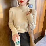 Milk Sweater Women Wear Semi-High Collar Knitted Bottomed Sweater In Autumn And Winter, A New 2023 Soft Top Inside-Outfit