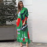 Autumn And Winter Women's New Fashion Casual Printing Loose Shirt Dress