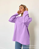 And Autumn 2025 New Solid Color Long-Sleeved T-Shirt Women's Loose Basic Casual Pure Cotton T-Shirt