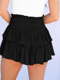 Smock Tiered Ruffle Mini Skirt-Outfit