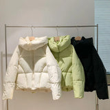2022 Winter Women Down Parkas Loose Jackets Oversized Hooded Thicken Warm Padded Coat Female Winter Outwear Jacket