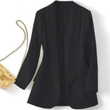 Toloer East Hot Style Spring And Autumn Temperament Commuting Solid Color Lapel Long Sleeve Small Suit Korean Version Coat Female-Outfit