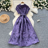 Women's Dress 2025 Summer Collar Short-Sleeved Elegant Dress