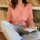 Gentle White V-Neck Knitted Jersey Autumn And Winter New High-End Lazy Wind To Close The Waist Short Sweater