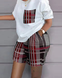 Independent Station Spring And Summer Fashion Positioning Printing Short-Sleeved 2-Piece Set Of Women-Outfit