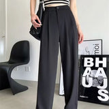 Toloer Wide-Leg Pants Women Spring And Fall 2024 New Casual Pants High-Waist Suit Pants Small Pants Women-Outfit