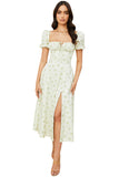 New Summer Fashion Bubble Sleeves With Open Fork Dress Dress Woman