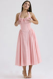 New Summer Sling Dress Fashion Print Hanging Neck Lace