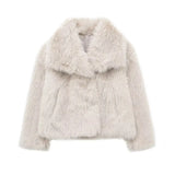 Toloer Winter New Women's Artificial Fur Effect Short Coat 4360240-Outfit