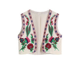 Embroidered Open Tao 2025 Vest National Style Summer Multi-Color Vest Women's