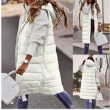 Casual Solid-Colored Hooded Sleeveless Sleeveless Vest Coat
