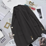 Toloer Suit Jacket Female Korean Joker 2024 Spring And Autumn New Korean Version Temperament Casual Metal Buckle Small Suit Female-Outfit
