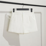 Toloer High Waist Shorts Female Spring And Summer New Korean Version Fashion Loose Wide Legs Show Thin Outside Wear A-Word Black Casual Pants-Outfit