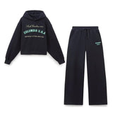 Homemade New Women's Printed Hooded Tweed Velvet Jogging Trousers