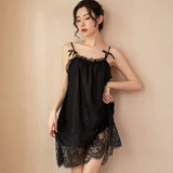 Spring Sling Pyjamas Dress Woman Summer Lace Sexy Ajart Lady Can Adjust Sling Large Size Pyjamas Home Clothes