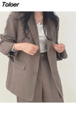 Women Blazer Elegant Fashion Casual Solid Color All-match Turndown Collar Chic Classic Clothing Blazer Spring Autumn NEW