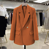 Spring And Autumn New 2025 Korean Blazer Female Niche Temperament Long-Sleeved Casual Retro Top