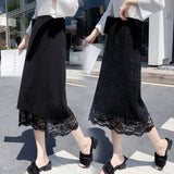 Lace Knitted Half-Body Skirt On Both Sides Of Autumn And Winter, Medium-Long, High-Waisted, Lean-Hip Skirt, One-Step Skirt.-Outfit