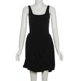 Toloer Women's Summer New Solid Color Sleeveless Vest High Waist Irregular Hem