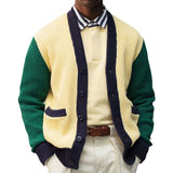 And Winter Young Men's Knitted Shirt Hot Hit-Colored Cardigan Sweater Coarse Knit Coat