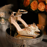 Women 2025 Summer New Beautiful Word With Skirt Wedding Shoes Tips Fine And Shallow