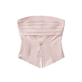Trendy Women's Dress Spicy Girls Design Sense To Wear A Retro Sleeveless Blouse With A Solid Color Waist-Fitting Girdle And Waist.-Outfit